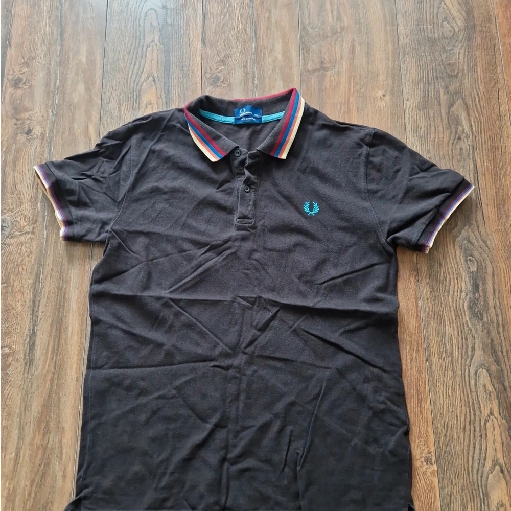 Fred Perry Black Polo Shirt with Sporty Trim